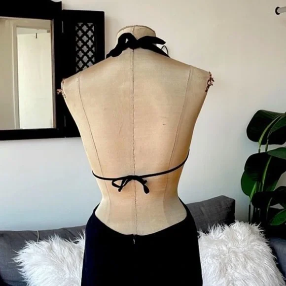 For Love And Lemons black linen front tie dress - Picture 5 of 5